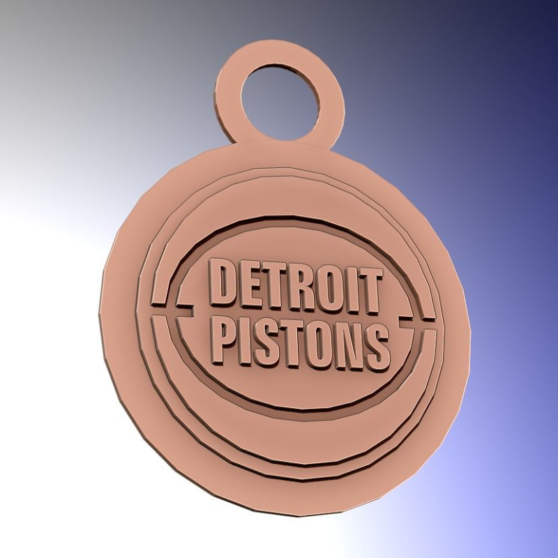 Detroit Pistons Logo Shield Printable and Renderable keychan 3Dプリントモデル .c4d .max .obj .3ds .fbx .stl .blend