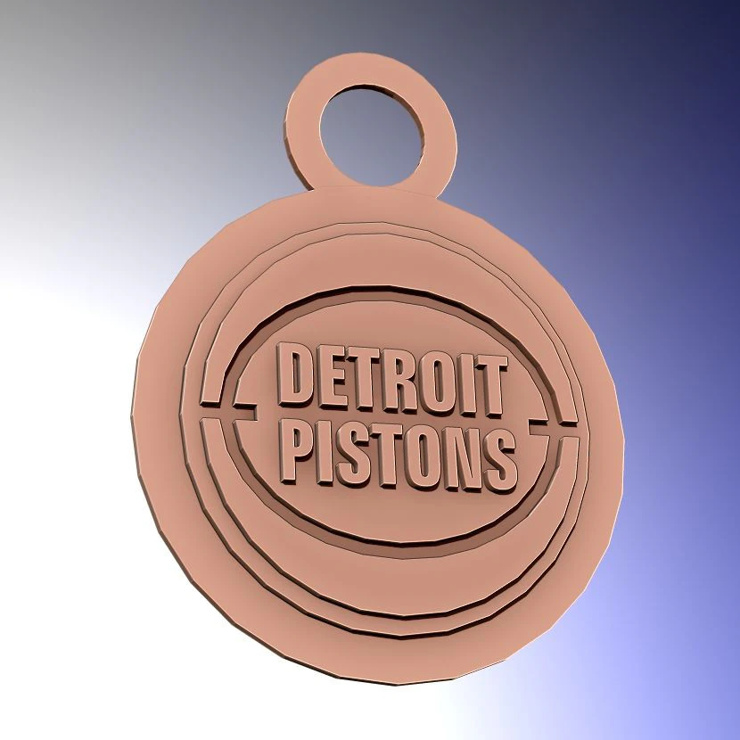 Detroit Pistons Logo Shield Printable and Renderable keychan 3D Print Model .c4d .max .obj .3ds .fbx .stl .blend 