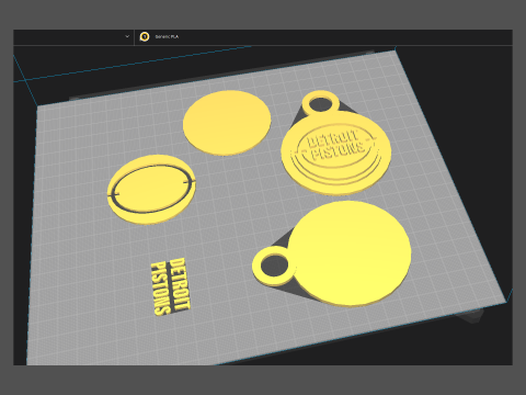 Detroit Pistons Logo Shield Printable and Renderable keychan 3Dプリントモデル