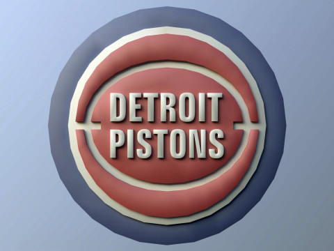 Detroit Pistons Logo Shield Printable and Renderable keychan 3Dプリントモデル