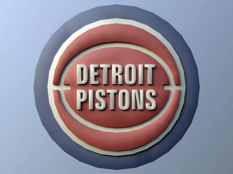 Detroit Pistons Logo Shield Printable and Renderable keychan 3D Print Model