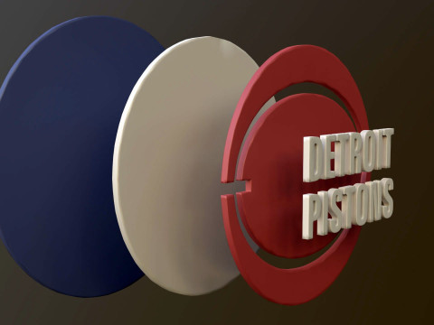 Detroit Pistons Logo Shield Printable and Renderable keychan 3Dプリントモデル