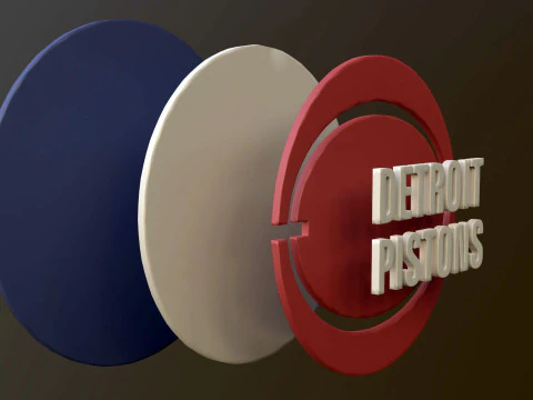 Detroit Pistons Logo Shield Printable and Renderable keychan 3D Print Model