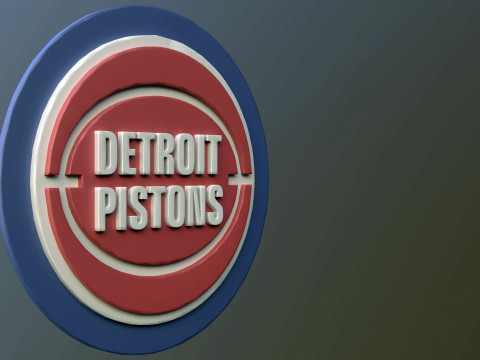 Detroit Pistons Logo Shield Printable and Renderable keychan 3Dプリントモデル