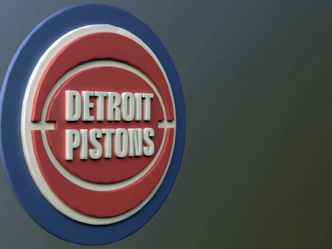 Detroit Pistons Logo Shield Printable and Renderable keychan 3D Print Model