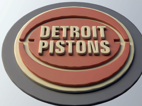 Detroit Pistons Logo Shield Printable and Renderable keychan 3Dプリントモデル