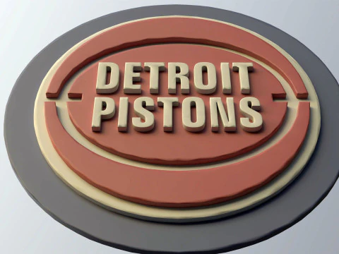 Detroit Pistons Logo Shield Printable and Renderable keychan 3D Print Model