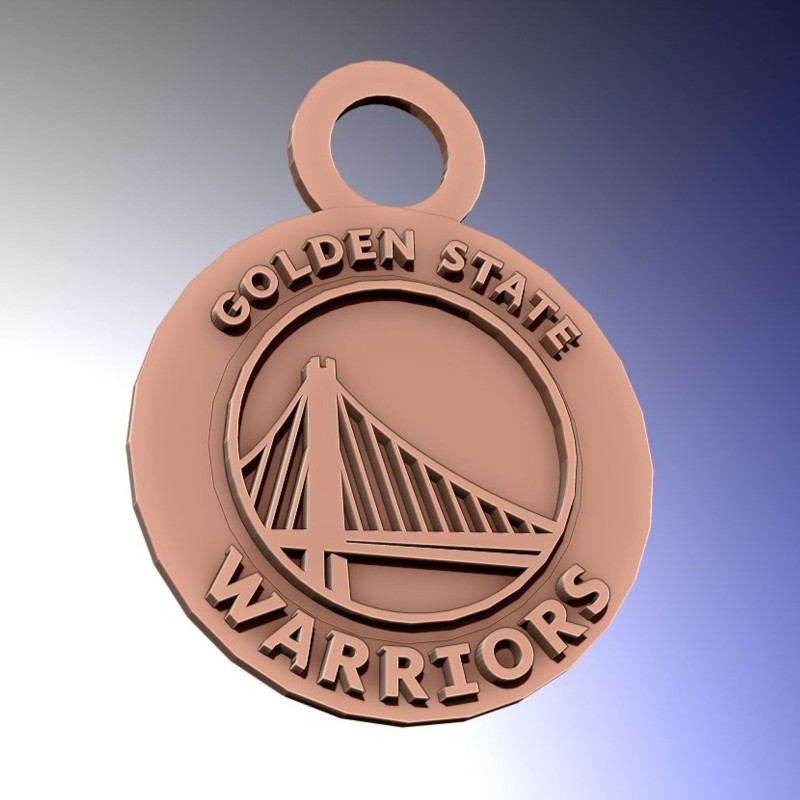 Golden State Warriors Logo Shield Printable and Renderable keychan 3D Print Model .c4d .max .obj .3ds .fbx .stl .blend 