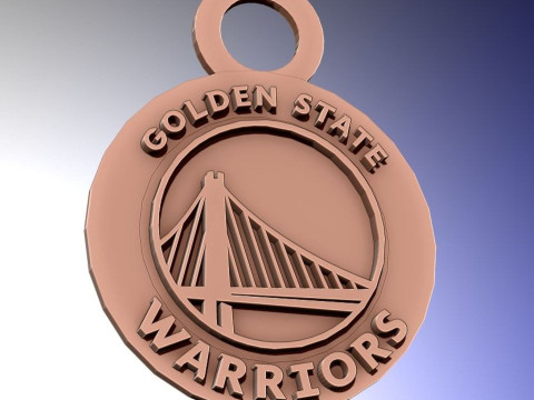 Golden State Warriors Logo Shield Printable and Renderable keychan Modèles 3D en vedette