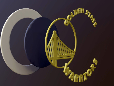 Golden State Warriors Logo Shield Printable and Renderable keychan 3D Print Model