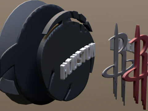 Houston Rockets Logo Shield Printable and Renderable keychan 3D Print Model