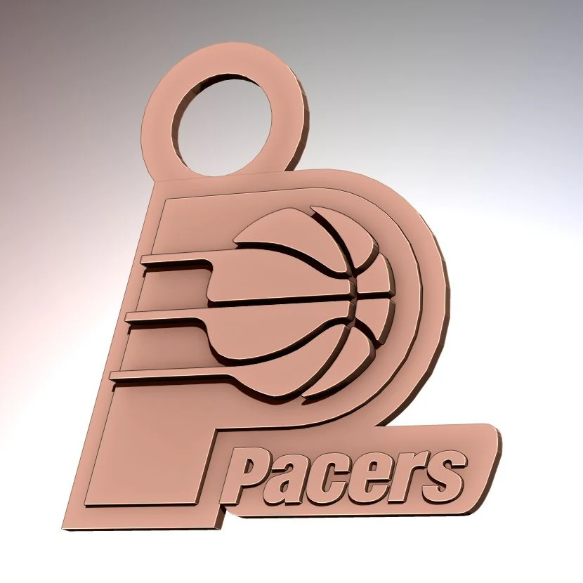 Indiana pacers Logo Shield Printable and Renderable keychan 3D Print Model .c4d .max .obj .3ds .fbx .stl .blend 