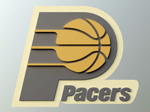Indiana pacers Logo Shield Printable and Renderable keychan Model do druku 3D