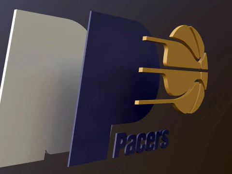 Indiana pacers Logo Shield Printable and Renderable keychan 3D Print Model