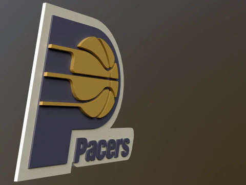 Indiana pacers Logo Shield Printable and Renderable keychan 3D Print Model