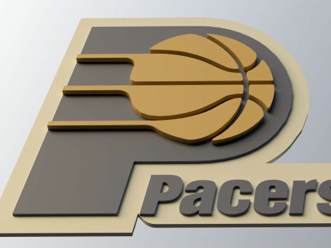 Indiana pacers Logo Shield Printable and Renderable keychan Model do druku 3D