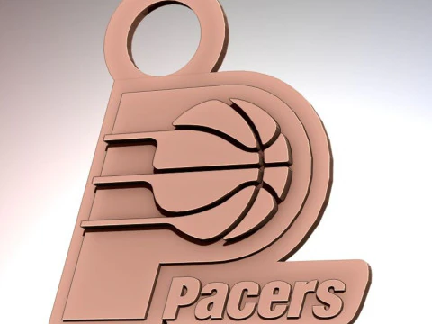 Indiana pacers Logo Shield Printable and Renderable keychan 3D Print Model