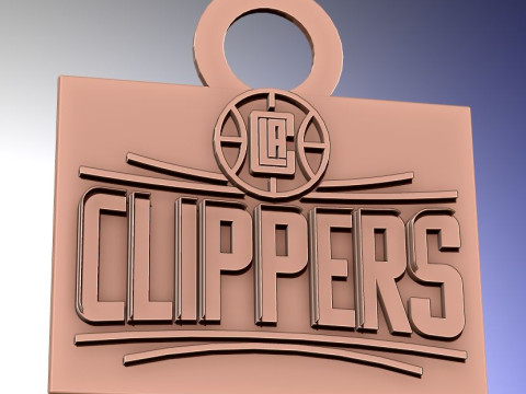 LA clippers Logo Shield Printable and Renderable keychan Modelo de impresión 3D