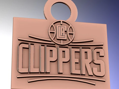 LA Clippers Logo Shield druckbarer und darstellbarer Schlüsselanhänger 3D Druckmodell