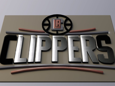 LA clippers Logo Shield Printable and Renderable keychan 3D 프린트 모델