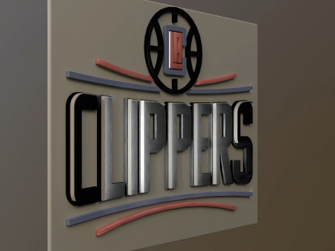 LA clippers Logo Shield Printable and Renderable keychan 3D 프린트 모델
