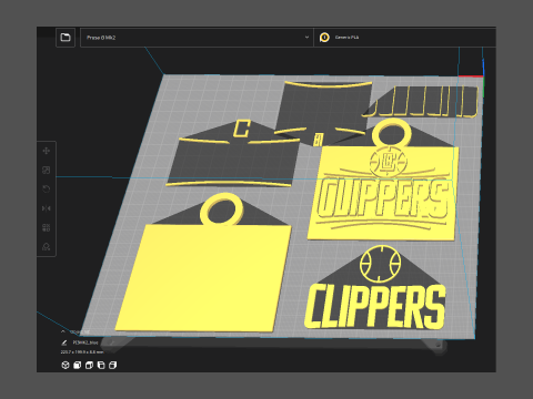 LA clippers Logo Shield Printable and Renderable keychan 3D 프린트 모델
