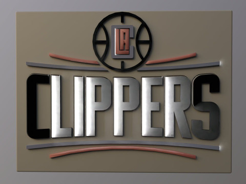 LA clippers Logo Shield Printable and Renderable keychan 3D 프린트 모델