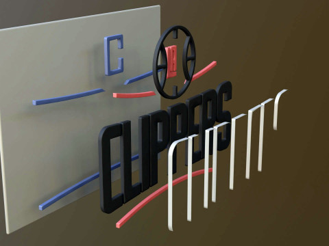 LA clippers Logo Shield Printable and Renderable keychan 3D 프린트 모델