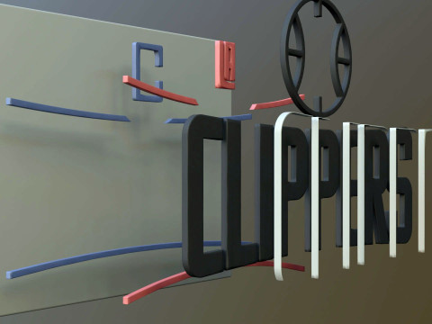 LA clippers Logo Shield Printable and Renderable keychan 3D 프린트 모델