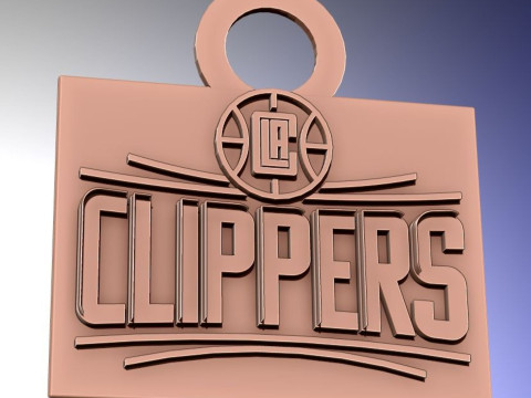 LA clippers Logo Shield Printable and Renderable keychan 3D 프린트 모델