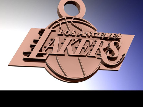 Los Angeles Lakers Logo Shield Printable and Renderable keychan 3D प्रिंट मॉडल