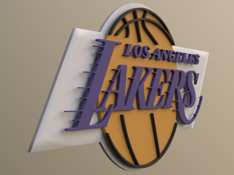 Los Angeles Lakers Logo Shield Printable and Renderable keychan Model do druku 3D