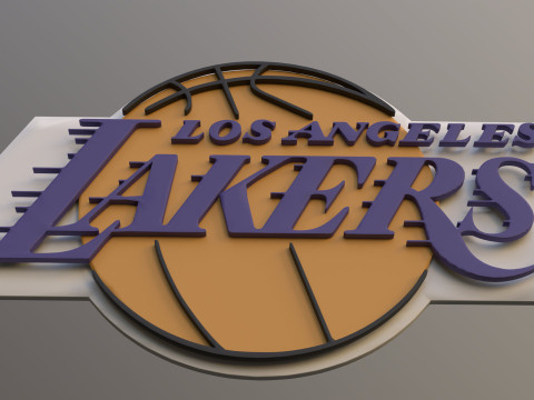 Los Angeles Lakers Logo Shield Printable and Renderable keychan Model do druku 3D
