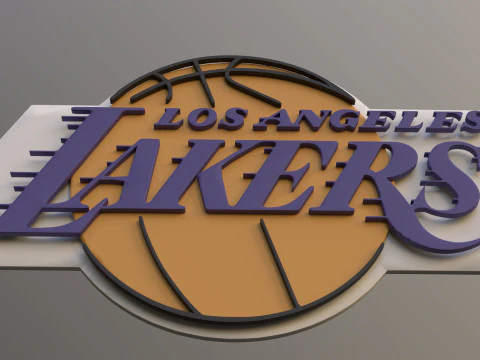 Los Angeles Lakers Logo Shield Printable and Renderable keychan 3D Print Model