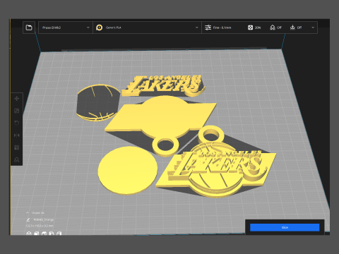 Los Angeles Lakers Logo Shield Printable and Renderable keychan Model do druku 3D