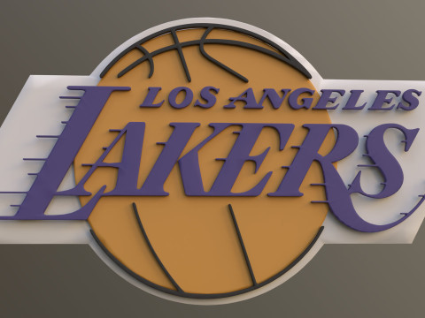Los Angeles Lakers Logo Shield Printable and Renderable keychan Model do druku 3D