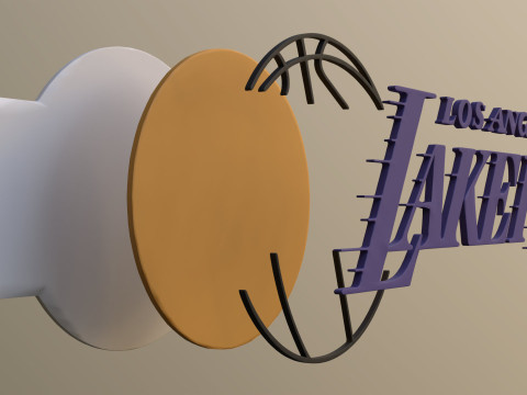 Los Angeles Lakers Logo Shield Printable and Renderable keychan Model do druku 3D