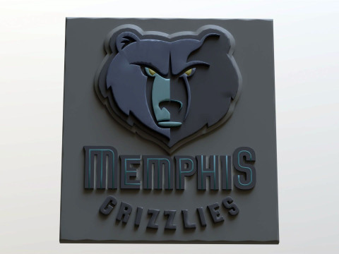 Memphis grizzlies Logo Shield Printable and Renderable keychan Modelo de Impressão 3D