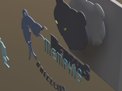 Memphis grizzlies Logo Shield Printable and Renderable keychan Modelo de Impressão 3D