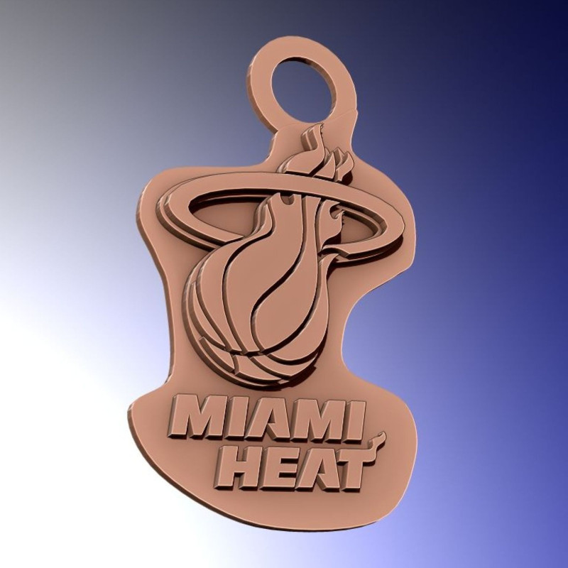 Miami heat Logo Shield Printable and Renderable keychan Modelo de Impressão 3D .c4d .max .obj .3ds .fbx .stl .blend 