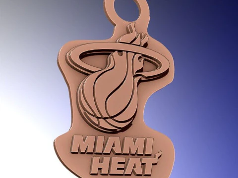 Miami Heat Logo Shield druckbarer und darstellbarer Schlüsselanhänger 3D Druckmodell