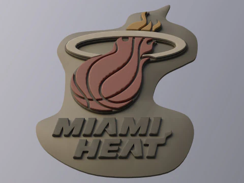 Miami heat Logo Shield Printable and Renderable keychan 3D Print Model