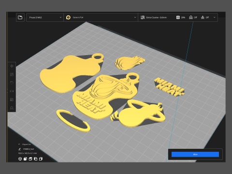 Miami heat Logo Shield Printable and Renderable keychan Modelo de Impressão 3D