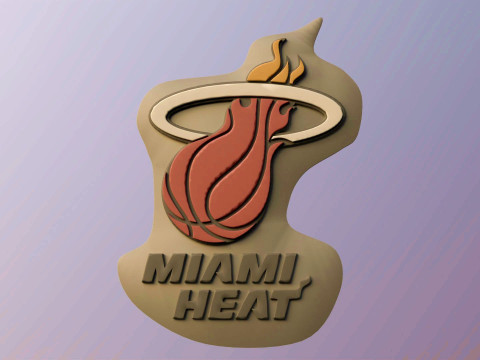 Miami heat Logo Shield Printable and Renderable keychan Modelo de Impressão 3D
