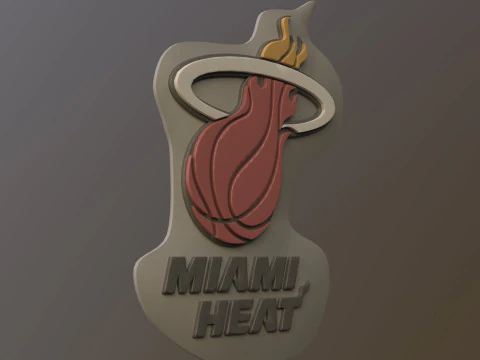Miami heat Logo Shield Printable and Renderable keychan 3D Print Model