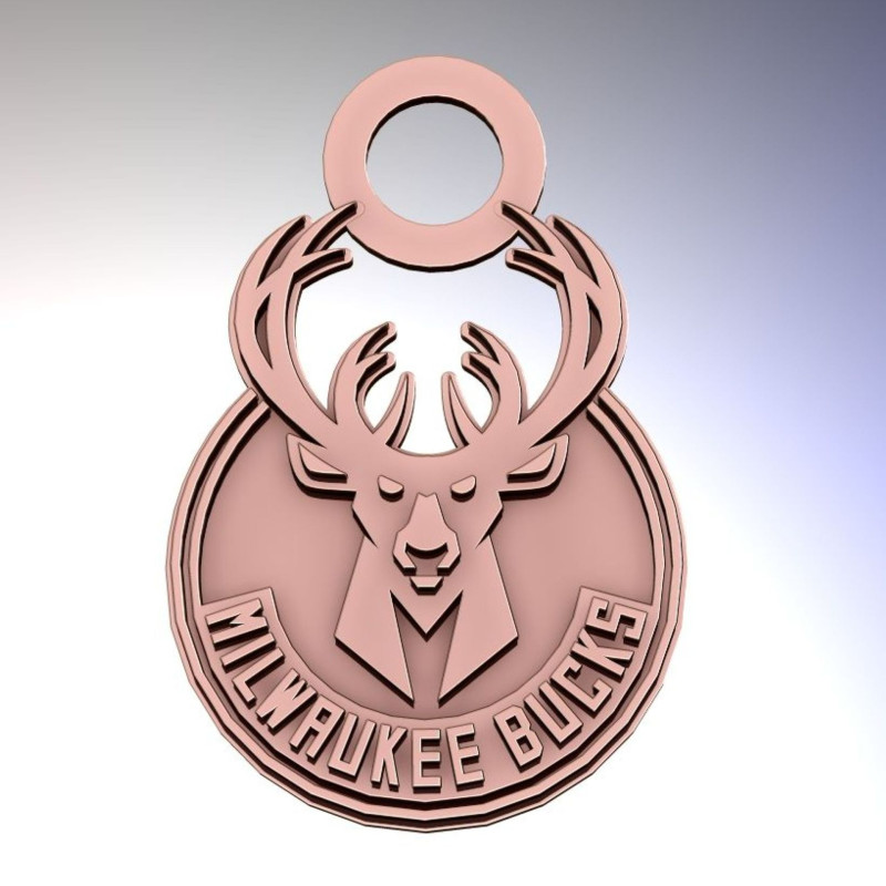 Milwaukee bucks Logo Shield Printable and Renderable keychan Modèles 3D en vedette .c4d .max .obj .3ds .fbx .stl .blend 
