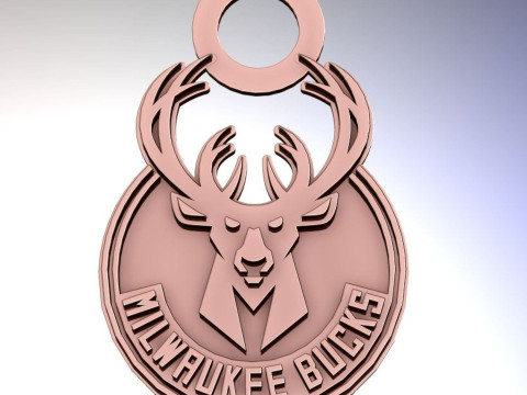 Milwaukee bucks Logo Shield Printable and Renderable keychan 3D प्रिंट मॉडल