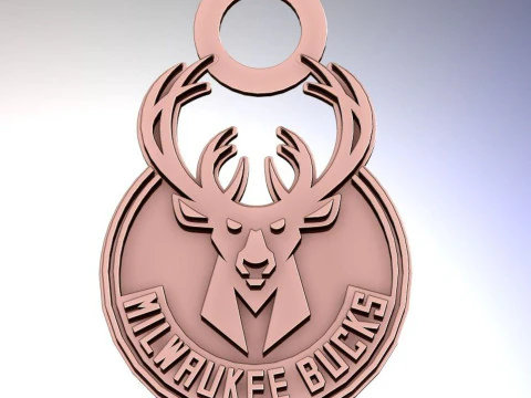 Milwaukee bucks Logo Shield Printable and Renderable keychan 3D Print Model