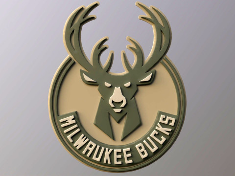 Milwaukee bucks Logo Shield Printable and Renderable keychan Modèles 3D en vedette