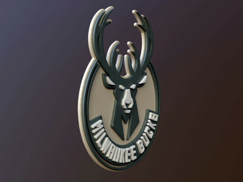Milwaukee bucks Logo Shield Printable and Renderable keychan Modèles 3D en vedette